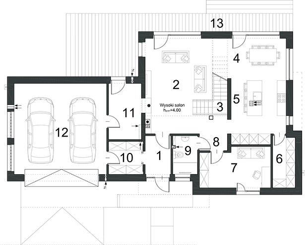 Projekt domu ZDECYDOWANY D21