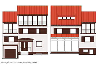 Projekt zabudowy balkonów, zmiany kolorystyki elewacji i budowy pergoli