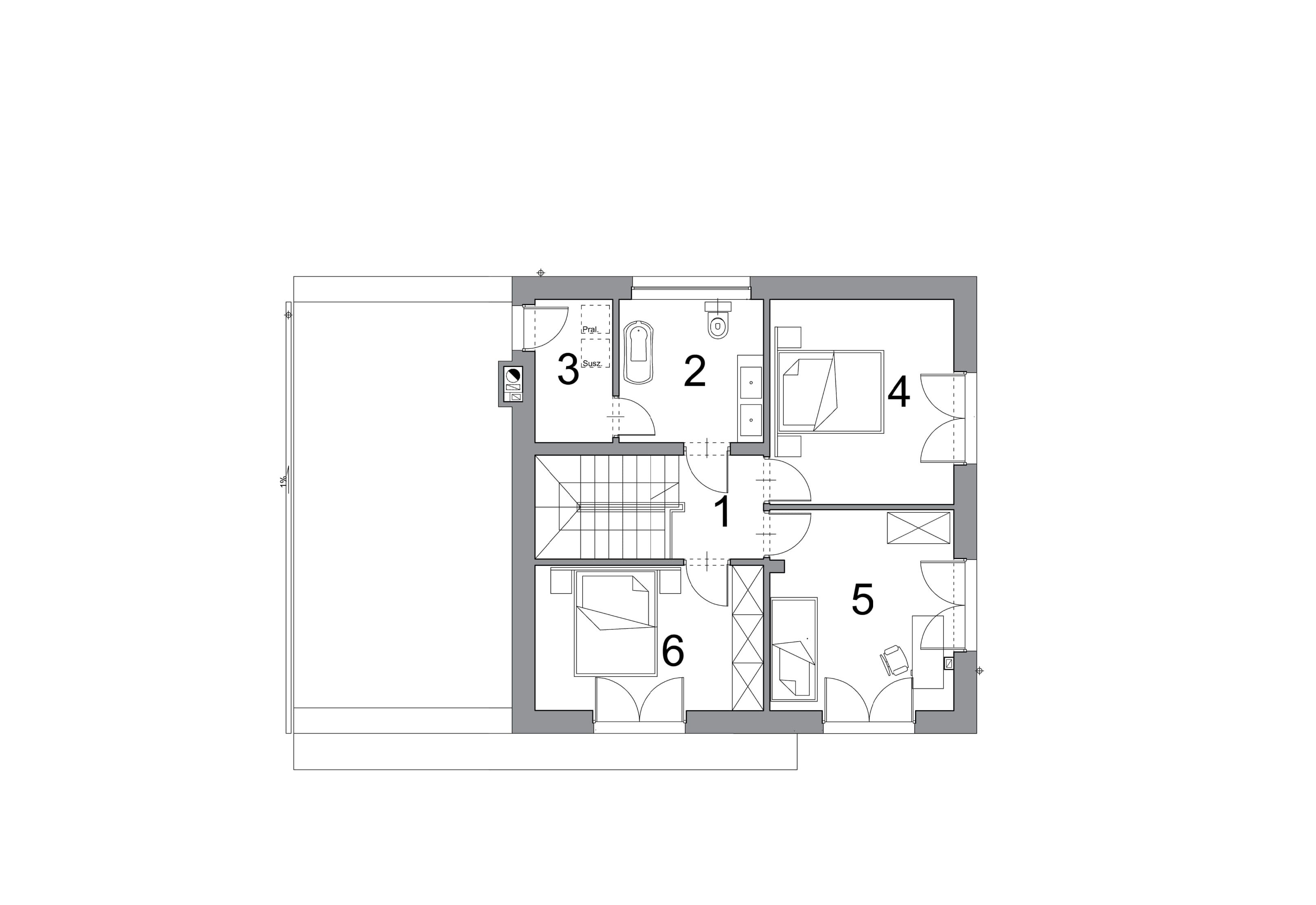 Projekt domu PRZYTULNY D25 WARIANT II