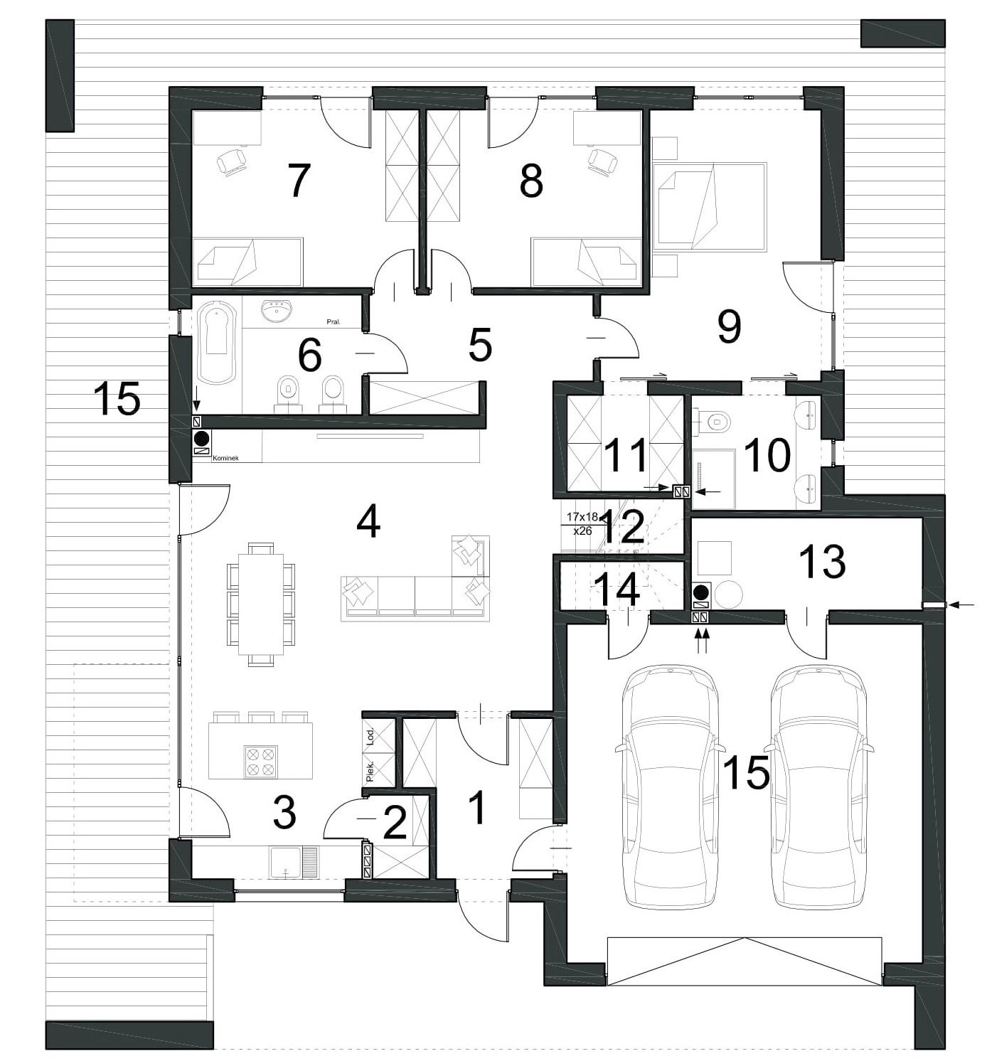 Projekt domu OTWARTY D42 WARIANT