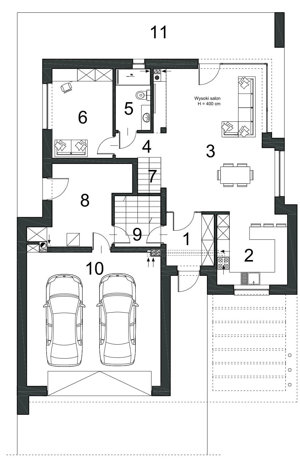 Projekt domu KUBICZNY D30 WI