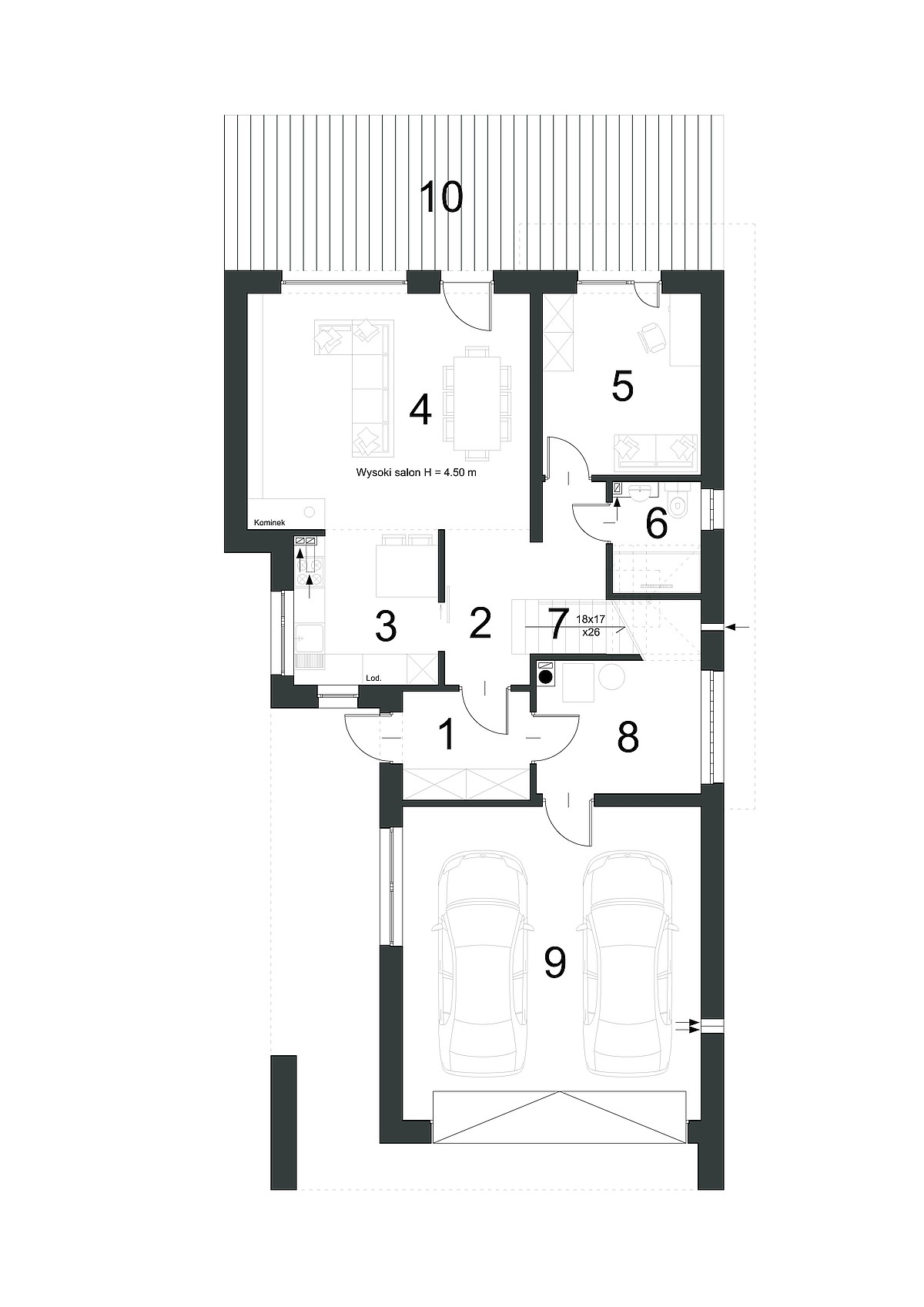 Rzut parteru DYNAMICZNEGO D22.