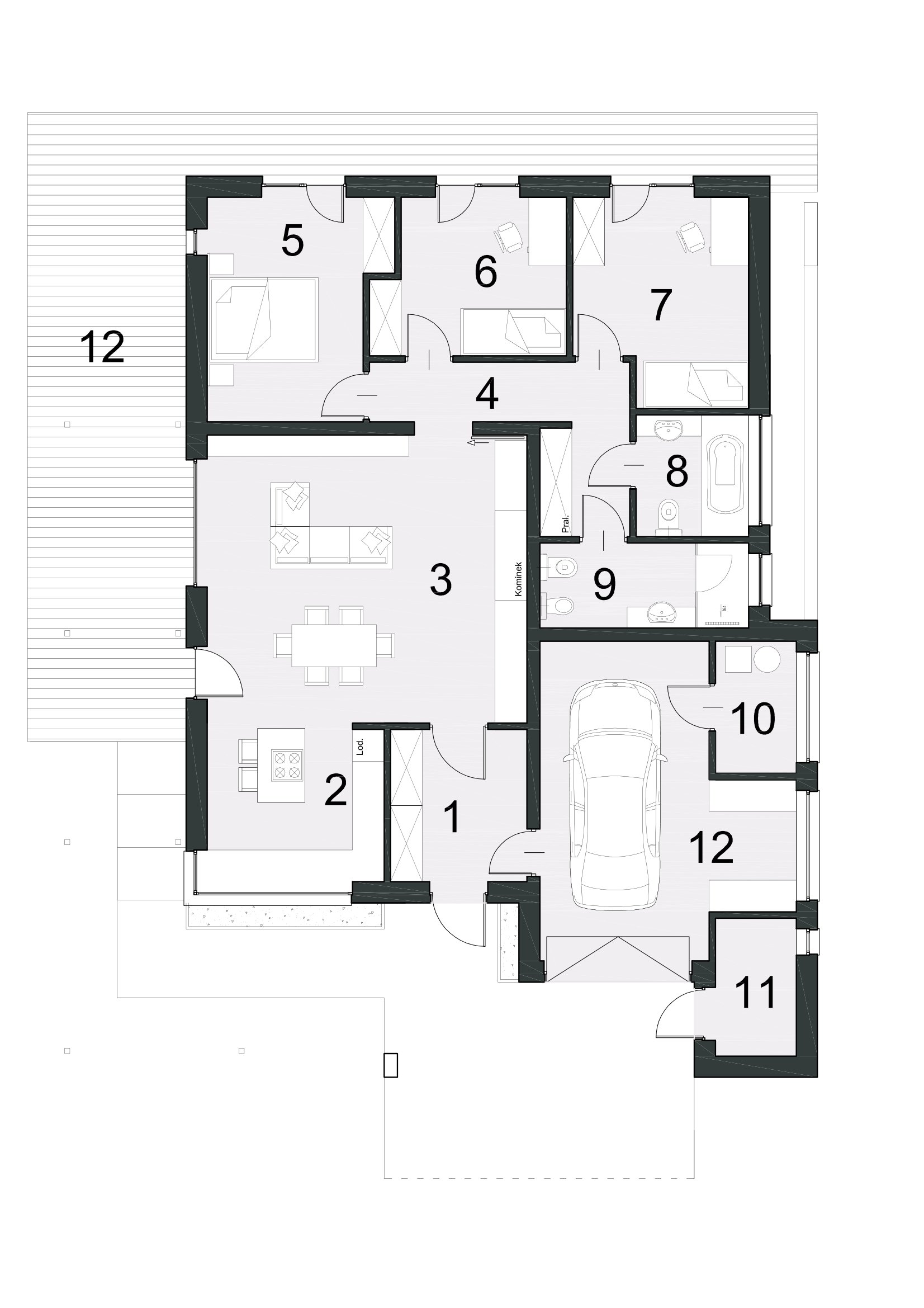 Projekt domu MODERNISTYCZNY D12